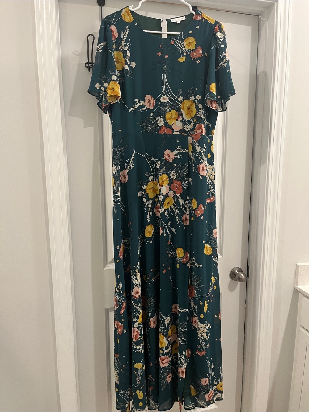 Baltic Born Teal Floral Maxi Dress with Yellow & Pink Accents